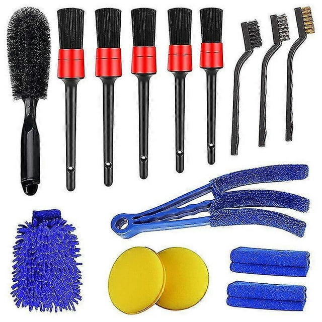 15 Pcs Car Detailing Brush Set,car Interior Cleaning Kit Includes Detail Brushes, Wheel Brush, Whee
