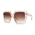 thumbnail image 3 of Womens Oversize Angular Butterfly Plastic Fashion Sunglasses Beige Brown, 3 of 4