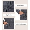 thumbnail image 4 of ANLIQI Mens Robe Lightweight 100% Cotton Summer Bathrobe Knit Long Sleeve Kimono Robe with Pockets (Iron Grey, L), 4 of 7