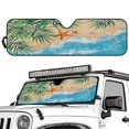 thumbnail image 2 of Uorisanigo Windshield Sun Shade for Jeep Wrangler TJ JK JL1997-2024, Aluminum Foil Film Beach Starfish Car Winshied Sunshade, Block UV Rays and Heat Protection for Car Interior, 2 of 7