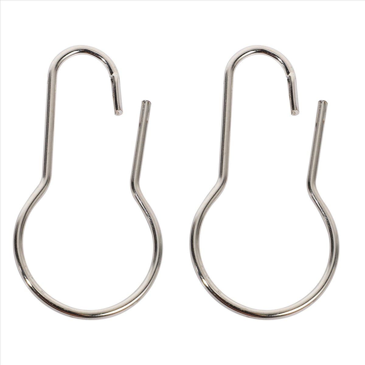 Lot of 200 Iron Shower Curtain Hooks Rings Pear Clips,200 x hook up,silver