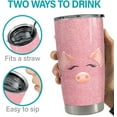 thumbnail image 6 of Pig Tumbler Glitter 20oz Tumblers with Lid Gift for Women Girl Daughter Sister Animal Lovers Christmas Birthday, 6 of 7