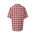 thumbnail image 7 of Inglocry Women's Waffle Polos Golf Shirts Short Sleeve Striped V Neck T-Shirt Summer Casual Tennis Work Athletic Tops Red S, 7 of 7
