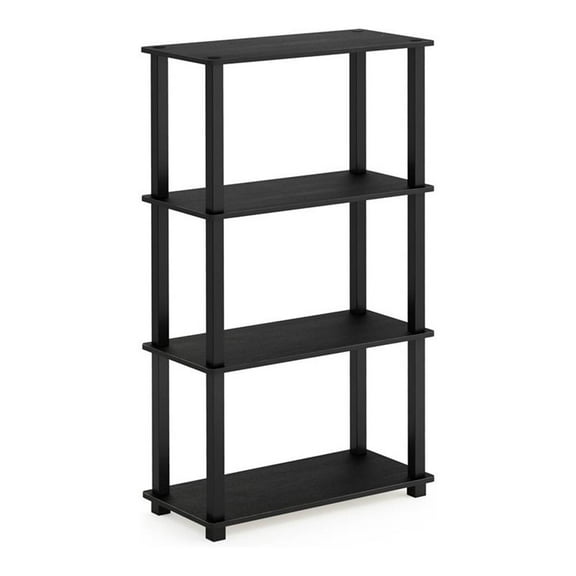Furinno Turn-S-Tube 23.6W x 11.4"D x 43.25"H 4-Shelf Decorative Shelves, Americano and Black