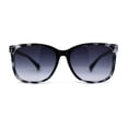 thumbnail image 2 of Womens Minimal Simple Horn Rim Marble Pattern Plastic Sunglasses White Pink Tortoise Smoke, 2 of 4