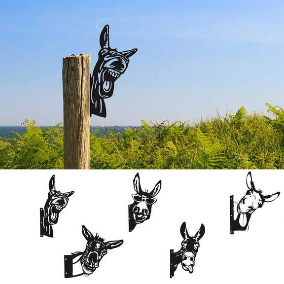 PPgejGEK Metal Art Farm Animal Garden Decor Outdoor Decorative Fence Statue Ornament for Yard Patio Home Farmhouse Decoration