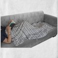 thumbnail image 6 of Black and White Soft Flannel Fleece Throw Blanket, Grunge Composition of Oriental Geometric Motifs Triangles and Stripes, Cozy Plush for Indoor and Outdoor Use, 50" x 60", Black White, by Ambesonne, 6 of 6