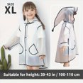 thumbnail image 5 of Hooded Transparent Raincoat Girl Boys Rain Coat Hooded Outdoors Clear Waterproof Kids Toddler Children's Rainwear Protective Covers,Black,L, 5 of 7