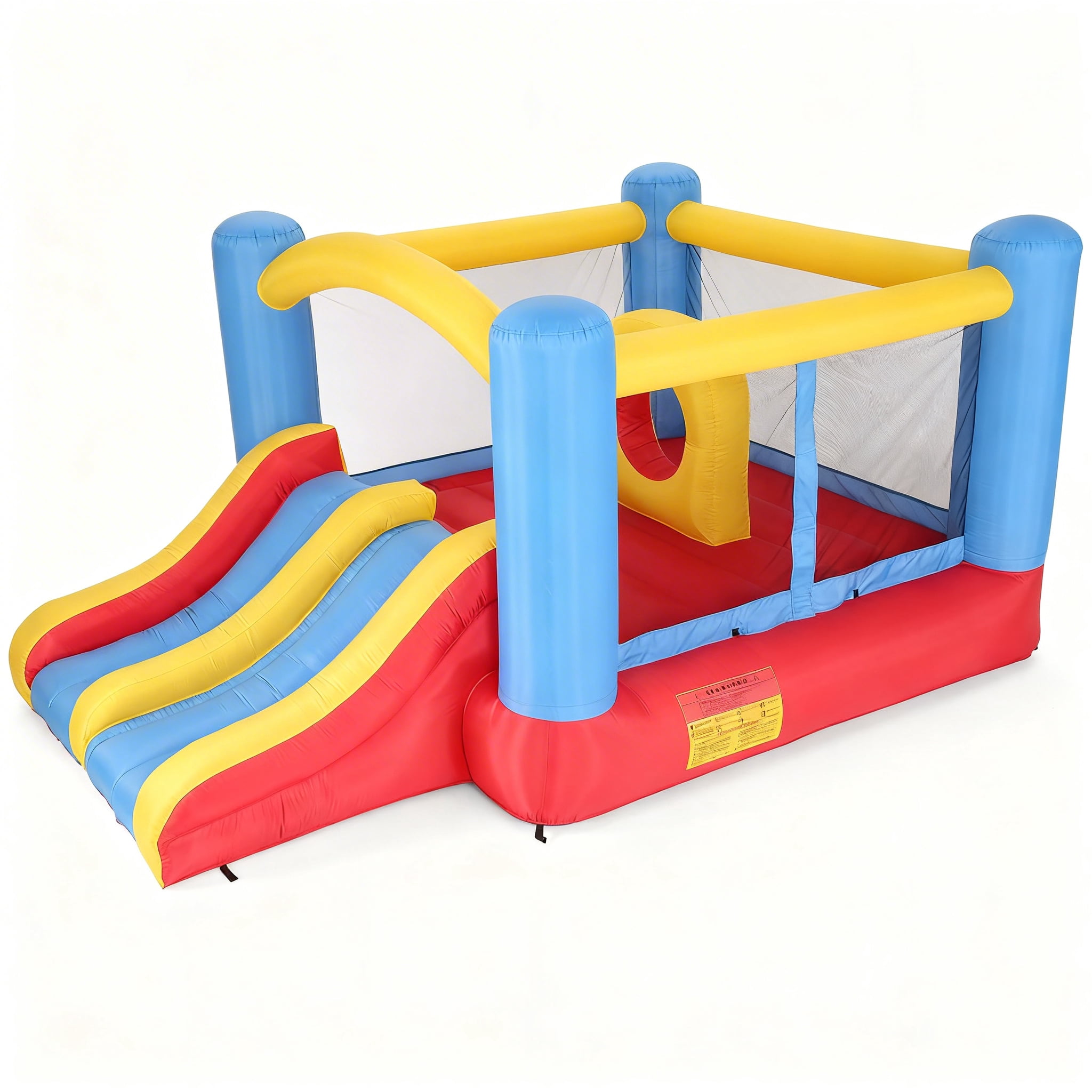 Sailvan Inflatable Bounce House, Indoor/Outdoor Bouncy House with Inflatable Obstacle Dual Tunnels, Large Slide Climbing Bounce Area Castle for Party