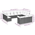 thumbnail image 2 of vidaXL Garden Sofa Set Grey PE Rattan, Powder-Coated Steel, Polyester, 2 of 4