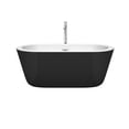 thumbnail image 2 of Mermaid 60 Inch Freestanding Bathtub in Black with White Interior with Floor Mounted Faucet, Drain and Overflow Trim in Polished Chrome, 2 of 5
