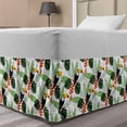 thumbnail image 1 of Tropical Bed Skirt, Colorful Hawaiian Illustration of Toucan Birds Heliconia and Plumeria Flowers, Elastic Bedskirt Dust Ruffle Wrap Around for Bedding Decor, 4 Sizes, Multicolor, by Ambesonne, 1 of 2