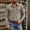 Khaki, variant on Men's Denim Shirt Western Button Down Collared Long Sleeve Snap Placket Western Yokes Chest Pockets Regular Fit Casual Solid Color Work Shirt for Fall Winter