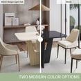 thumbnail image 5 of Modern Painted Glass Dining Table for 4 with Tempered Glass Top and Contemporary Wood Base, Elegant and Compact Italian-Style Design for Dining Rooms, Warm Beige and Light Oak, 5 of 11