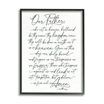 Stupell Industries Our Father Religious Prayer Reading Spiritual Scripture Graphic Art Black Framed Art Print Wall Art, Design by Lettered and Lined
