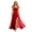 Red, variant on LOOK! Auroural Girls Chiffon Junior Bridesmaid Dress With Bow Straps Long A-Line Slit Formal Gown For Wedding Party（5-14Years）