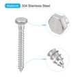 thumbnail image 3 of Uxcell Hex Head Lag Screws Bolts, 1/4" x 2" 304 Stainless Steel Partial Thread Wood Screws, 5 Pack, 3 of 7