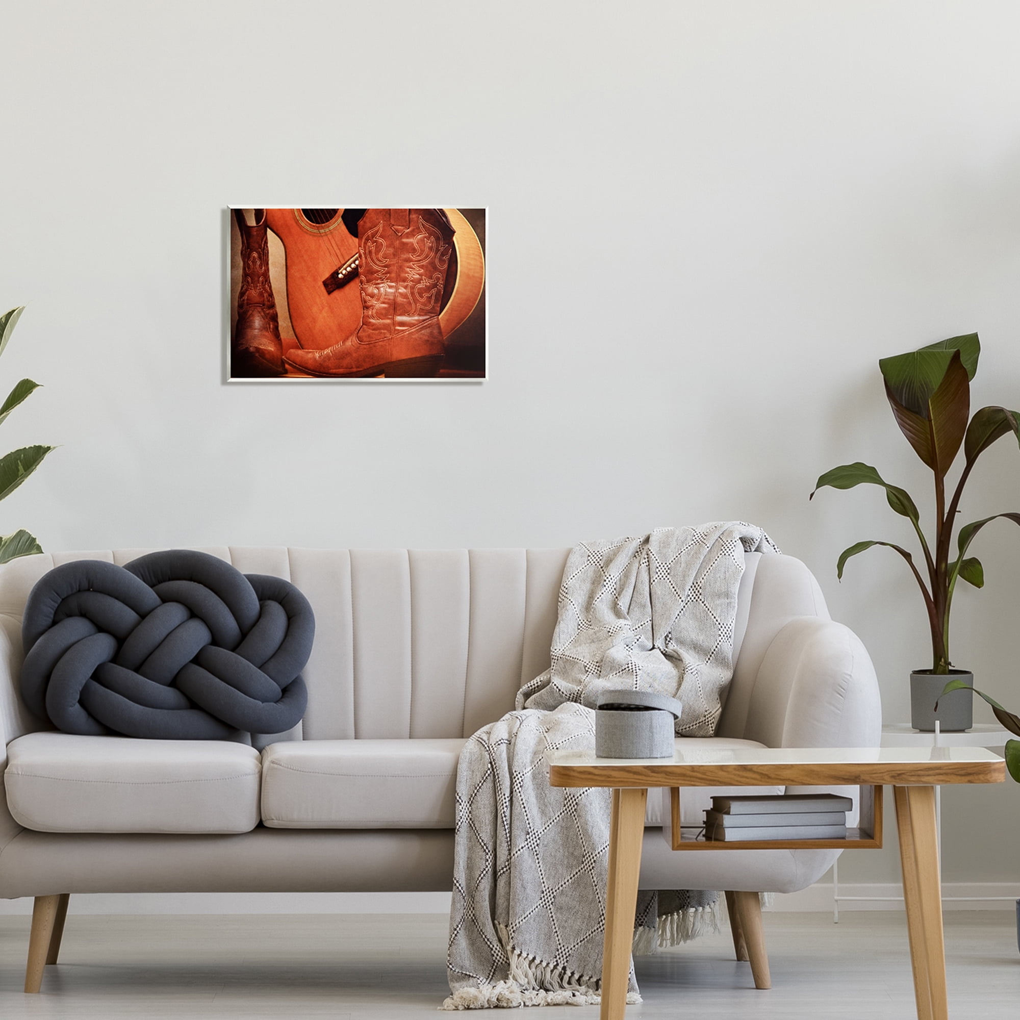 Stupell Industries Guitar & Cowboy Boots Literature & Flim Photography Unframed Art Print Wall Art, 19 x 13