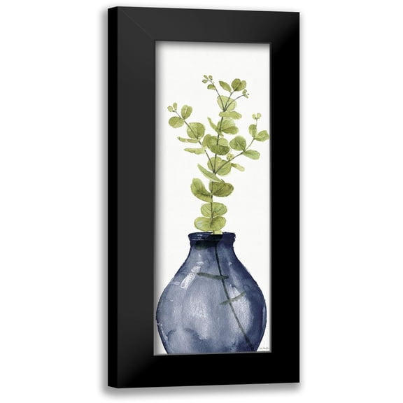 Audit, Lisa 7x14 Black Modern Framed Museum Art Print Titled - Mixed Greenery II Navy