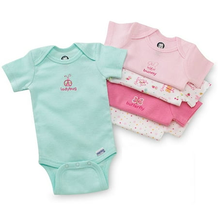 Gerber 5pk Fashion Onesies Girl 0-3m