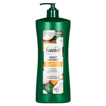 Suave Sweet Coconut 2 IN 1 Soften & Shine Shampoo & Conditioner With 100% Natural Coconut