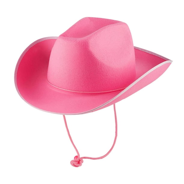 Sombrero de vaquero Sombreros de vaquera Sombrero de sol de ala ancha decorativo y cómodo Sombrero de jazz rosa