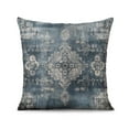 thumbnail image 3 of Boho Blue Carpet Pattern Linen Ethnic Design Throw Pillow Covers 18 X 18 Inch, Set Of 4, Linen Study Sofa Cushion Cover Indoor Living Room Home Decor, 3 of 6