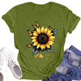 thumbnail image 3 of NAMTYQX Womens Oversized Tee Shirts Plus Size Fullprint Scoop Neck Loose Fit Breathable Light Short Sleeve Basic Print Women's T-Shirts Army Green Size XL, 3 of 5