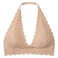 thumbnail image 5 of Alun Halter Lace Bralette Unpadded Wireless Light Support and Coverage Breathable Bras Gift for Women Elegant Solid Color No Underwire Soft Comfortable Bra Daily Wear Khaki S, 5 of 5