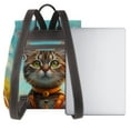 thumbnail image 3 of Easygdp Riverside Meditating Cat Mochila de Cuero para Mujeres, Bolso de Hombro, Bolsos de Mano de Moda para Trabajo y Viajes, 3 of 4