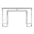thumbnail image 2 of Furniture of America Mahone Contemporary Glass Top Console Table in Chrome, 2 of 7