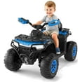 thumbnail image 1 of 12V Kids Ride On ATV Car w/Parent Remote Control, Spring Suspension, LED Lights, Bluetooth, USB, Music, Early Education, Volume Control, Off-Road 4 Wheeler w/LED Flag for Boys & Girls Ages 3+, 1 of 9
