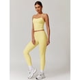 thumbnail image 4 of IDOPIP 2 Piece Workout Sets for Women High Waisted Seamless Butt Lifting Leggings Gym Yoga Outfit Stretchy Sports Bra Set M Yellow, 4 of 5