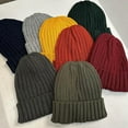 thumbnail image 5 of Sustainable Cable Knit, Winter Skull Beanies for Men & Women, Unisex Daily Cuffed Plain Knit Hat, Rusty, 1 Piece, 5 of 7