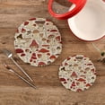 thumbnail image 2 of Coolnut Cute Mushroom Cotton Pot Holder Set of 20, Pure Cotton Wear-Resistant and Non-Slip Stylish Round Pot Holder for Daily Kitchen, Dining Table, Office, Cafe, Restaurant, BBQ Home Decor Gifts, 2 of 6