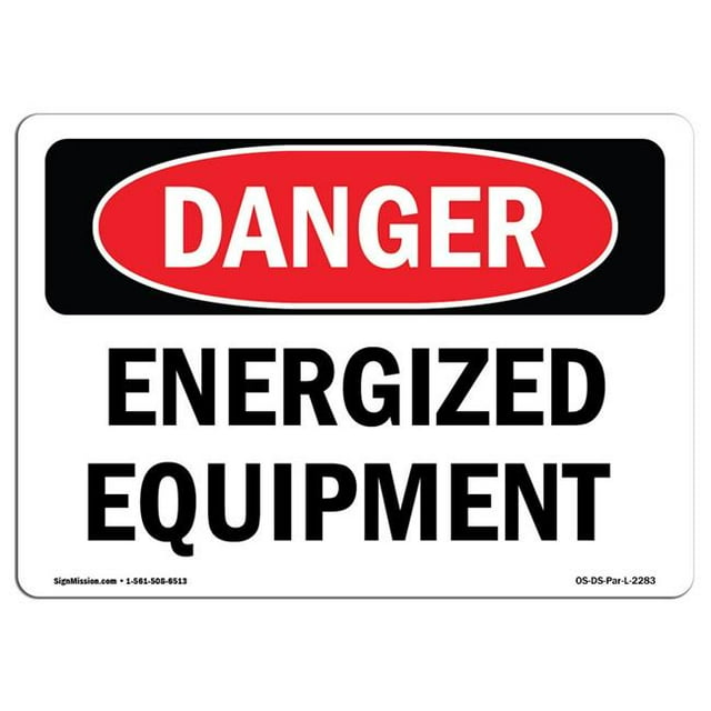 SignMission OS-DS-A-1014-L-2283 10 x 14 Po Signe de Danger OSHA - Équipement sous Tension