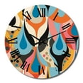 thumbnail image 2 of Designart "Retro-Styled Abstract Drops XIII" Modern Geometric Oversized Wall Clock, 2 of 5