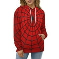 thumbnail image 4 of Red Spider Web 3d Sweatshirts Hoodie Fashion Casual Personality Men's Women Street Hoodie Pullovers Long Sleeve Comfortable Top, 4 of 6
