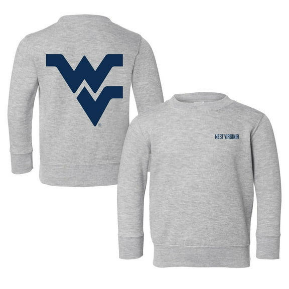 Toddler Chad & Jake Heather Gray West Virginia Mountaineers Logo Pullover Sweatshirt