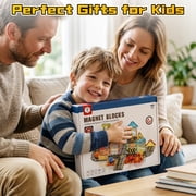 Magnetic Tiles, Construction Theme 50 PCS Magnetic Blocks, Montessori Learning Toys for 3 to 4 Year, Magnetic Construction Toys for Toddlers 3-6 Years Old, Educational Toys for Boys Girls