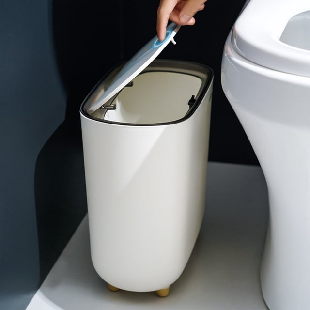 EGNMCR Trash Can, Garbage Can, Kitchen Trash Can Clip Trash Can Household Living Room Popup Lid Narrow Body Trash Can Bathroom Kitchen With Lid Large Capacity Trash Cans trash can