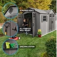 thumbnail image 2 of Lifetime Outdoor Storage Shed, 15 ft x 8 ft With Dual Side Entry, Dark Grey Roughcut, 2 of 9