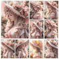 thumbnail image 2 of Pintura de diamantes 5D Diy, mosaico de diamantes cuadrado completo, sombrero rosa, flores, chica hermosa, regalo de bordado, artesanía, A545, nuevo, 2023, 2 of 4