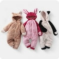 thumbnail image 4 of Coerni Toddler First Birthday Jumpsuit Fuzzy Warm Sherpa Bed Onesie Baby Cute Animal Halloween Rompe𝐫 Soft Bear Hooded Clothes, 4 of 5
