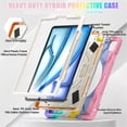 thumbnail image 2 of Case For iPad Air 13 2024 / Air 13 2025,Anti Drop Silicone+PC Layer Protective Case Handle Stand ,Shoulder Strap, Heavy Duty Shockproof Three Proof Tablet Protective Case,Colorful Pink, 2 of 6