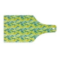 thumbnail image 2 of Modern Cutting Board, Watercolor Paintbrush Lemons with Murky Effects Image, Decorative Tempered Glass Cutting and Serving Board, Wine Bottle Shape, Forest Green Yellow, by Ambesonne, 2 of 5