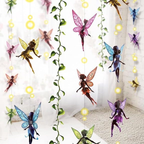 Cheerland Fairy Garland Enchanted Forest Party Decorations Fairies Garden Banner for Birthday Whimsical Fairytale Baby Shower Nature Theme Woodland Tea Party Magical Wonderland Backdrop Decor