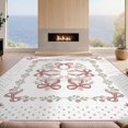thumbnail image 2 of Design&I 8'x10' Washable Area Rug Snag-Free Circle Tied Seats Ribbon Symmetrical Motifs Pink Shaped for Dining Room, Large Office, Lounge, 2 of 7
