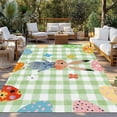 thumbnail image 2 of Spring Easter Outdoor Rug for Patio/Deck/Porch, Non-Slip Large Area Rug 6 x 9 Ft, Green Plaid Bunny Colorful Eggs Floral Indoor Outdoor Rugs Washable Area Rugs, Reversible Camping Rug Carpet Runner, 2 of 8