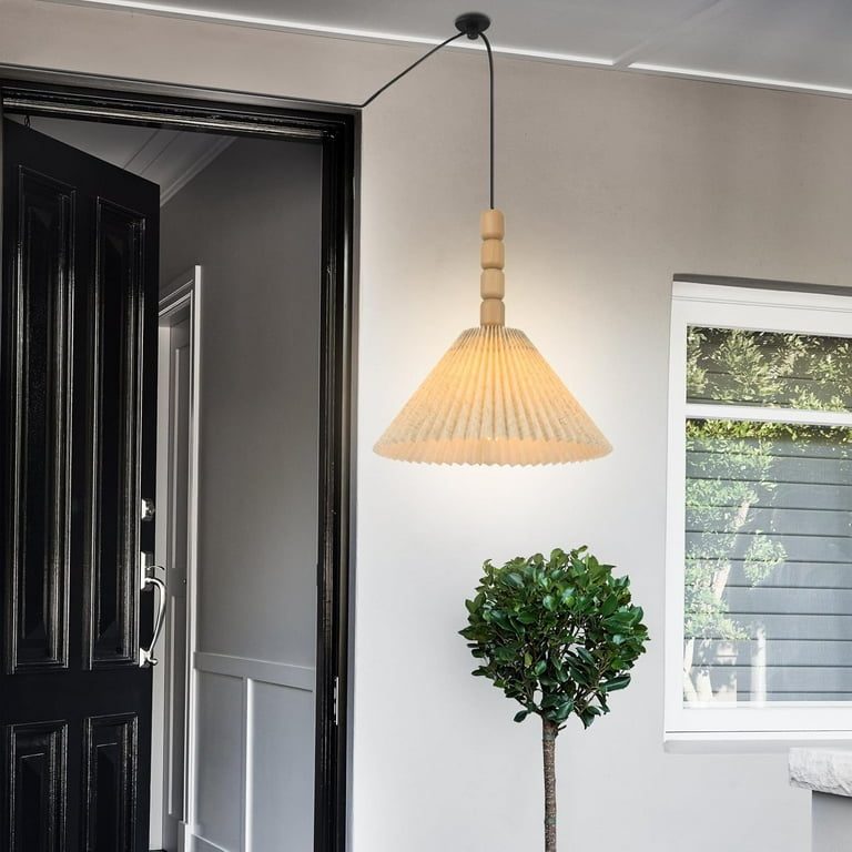 THESG-Swag Lamp Pendant Light Plug in Hanging Plug in Light Living